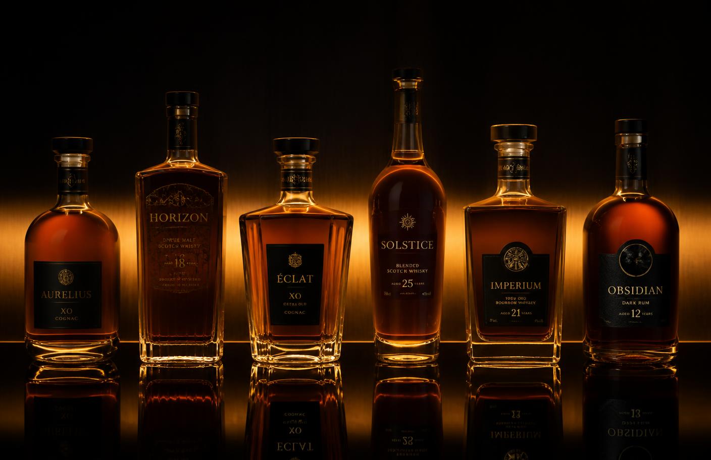 Premium spirits backlit on the shelf at Dior Bar Hamilton